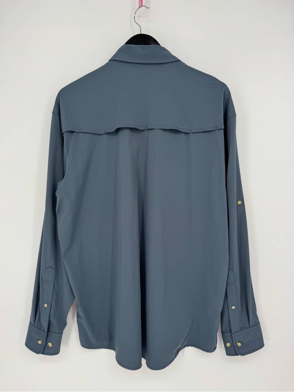 Poncho The Bigeye Long Sleeve Performance Shirt Slate Blue Large Regular Fit - Picture 3 of 9